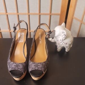 COACH Platform Sandals Peep Toe